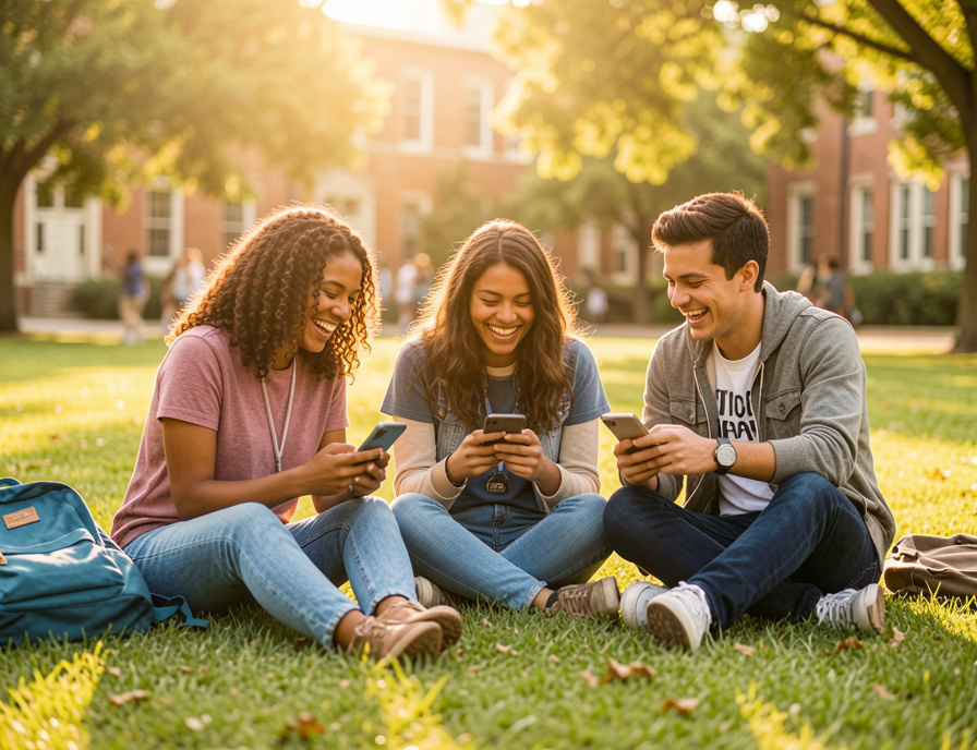 University students using Unili on campus